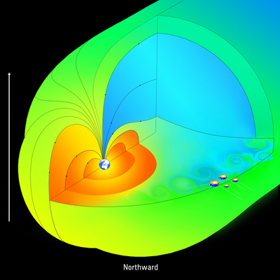 la magnétosphère terrestre se comporte comme une passoire Cluster_magnetosphere_illustration1-2_Northward_large,0