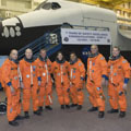 STS-128 crew during training