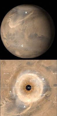Dust storms such as these on Mars complicate landings