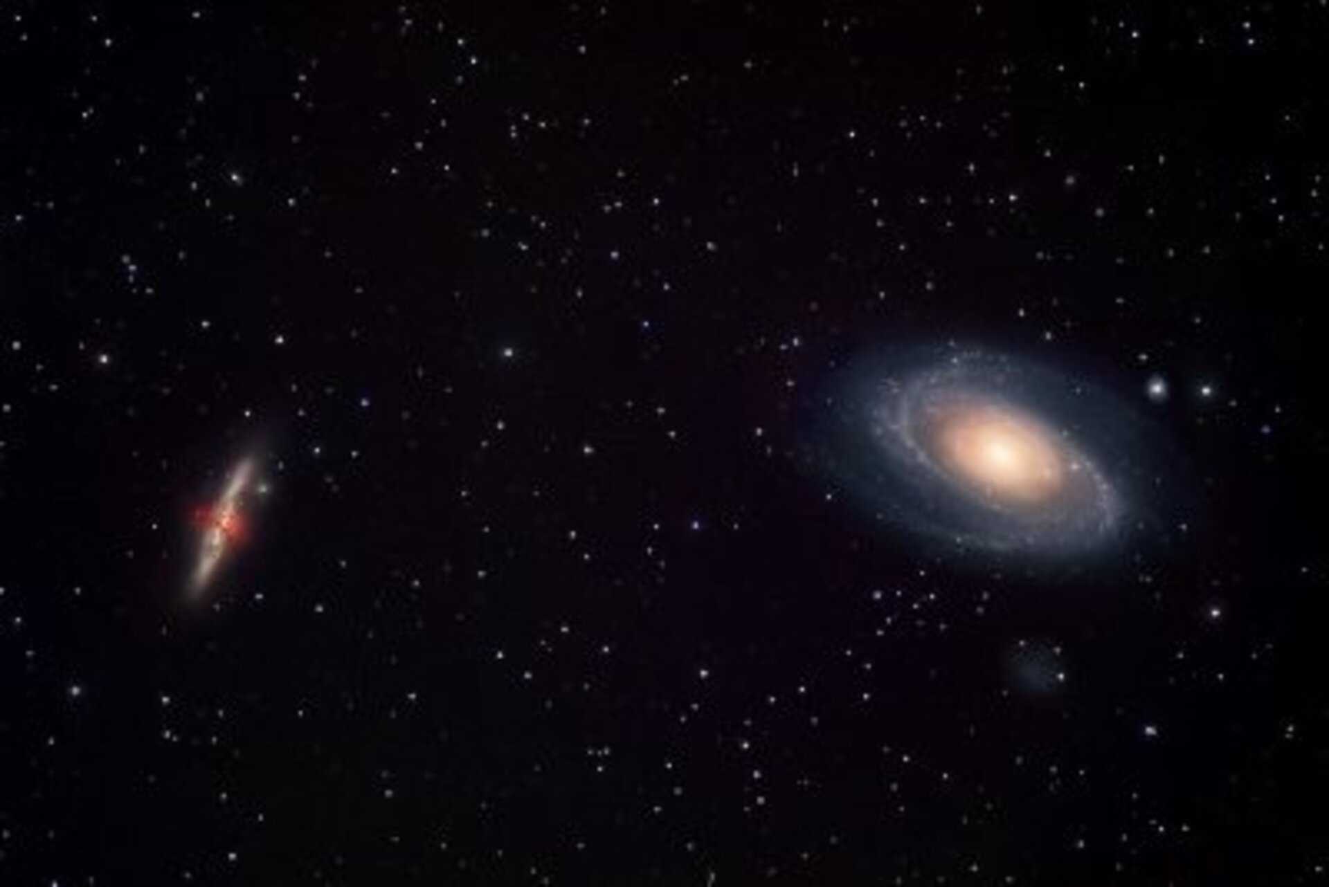 The dynamic duo, Messier 81 and 82 (ground-based)