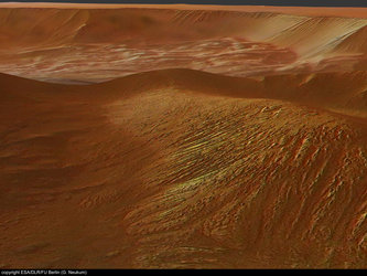 Perspective view of Tithonium Chasma, looking north