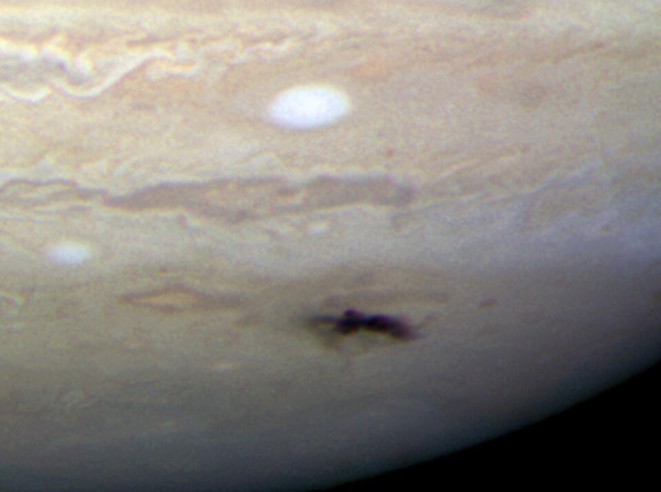 Closeup of New Dark Spot on Jupiter