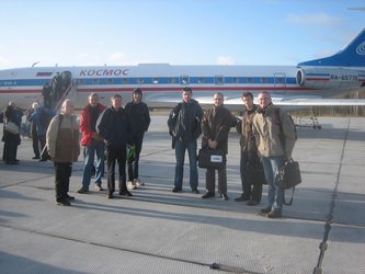 Proba-2 team arrival at Plesetsk Cosmodrome