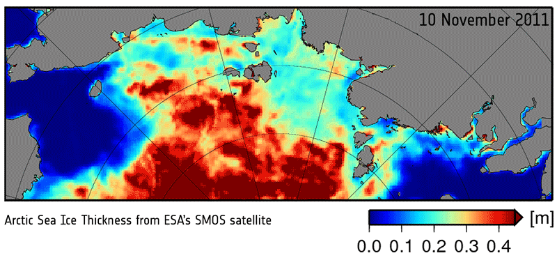 Sea-ice thickness from SMOS