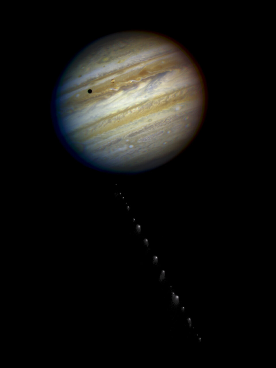 Comet Shoemaker-Levy 9 approaches Jupiter