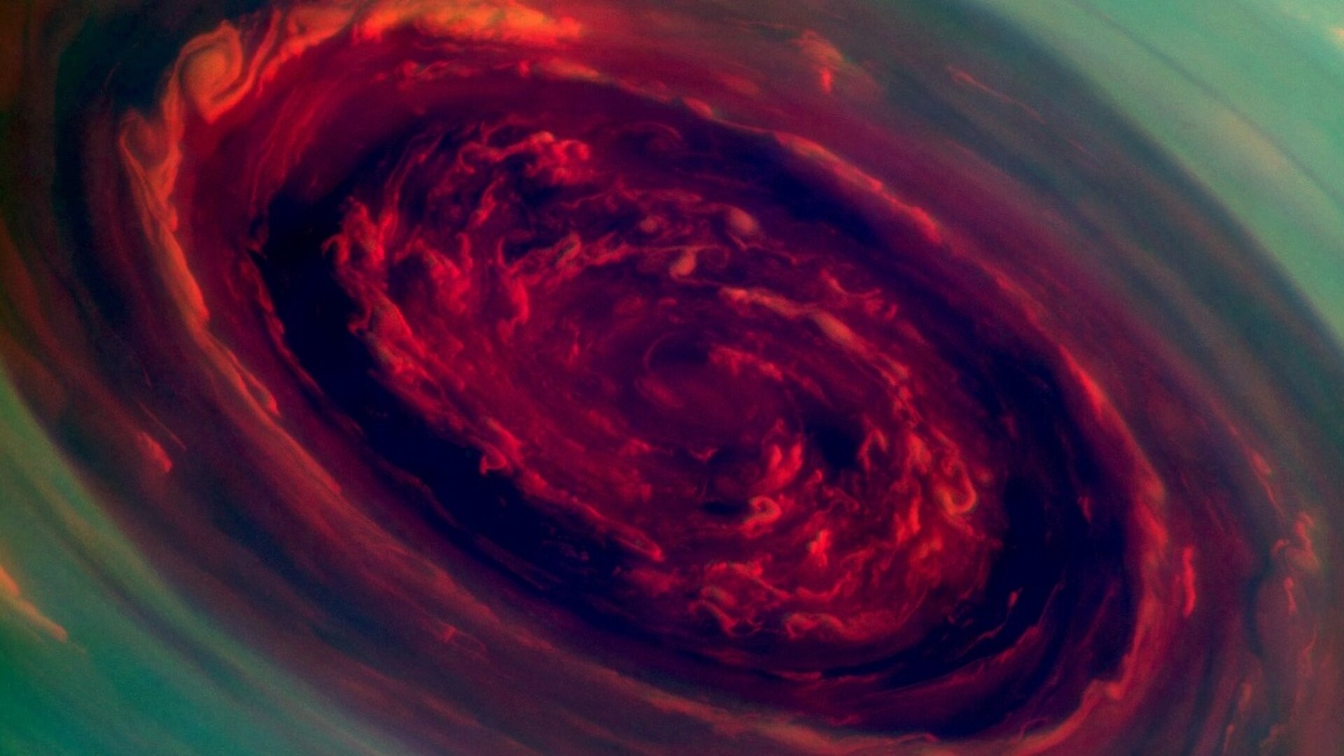 Saturn’s north-pole hurricane close up
