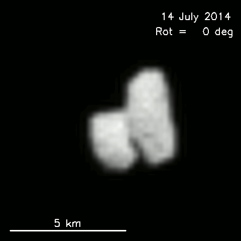 Rotating view of comet on 14 July 2014