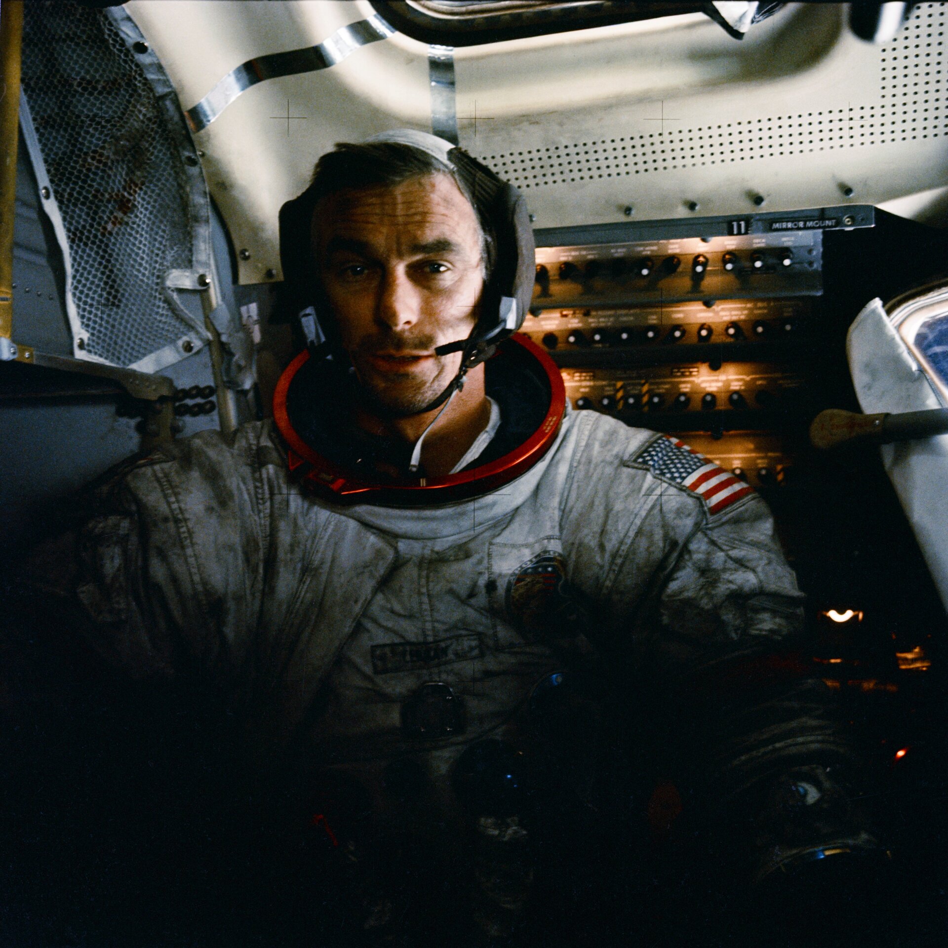 Moon dust on Apollo astronaut Eugene Cernan
