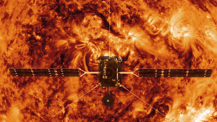 Solar Orbiter facing the Sun close up