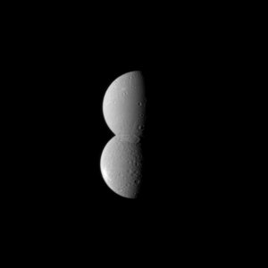 Dione and Rhea appear as one