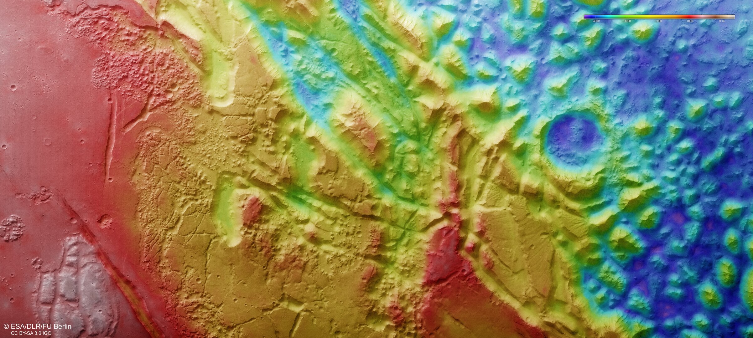 Topographic view of Aurorae Chaos