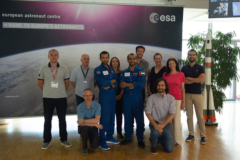 UAE astronauts with instructors at ESA's astronaut centre in Germany