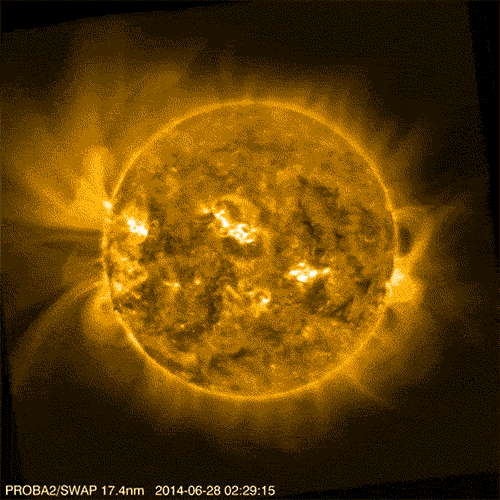 Sun's shape-shifting atmosphere viewed by Proba2's SWAP camera