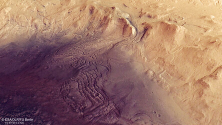 Perspective view of Moreux crater