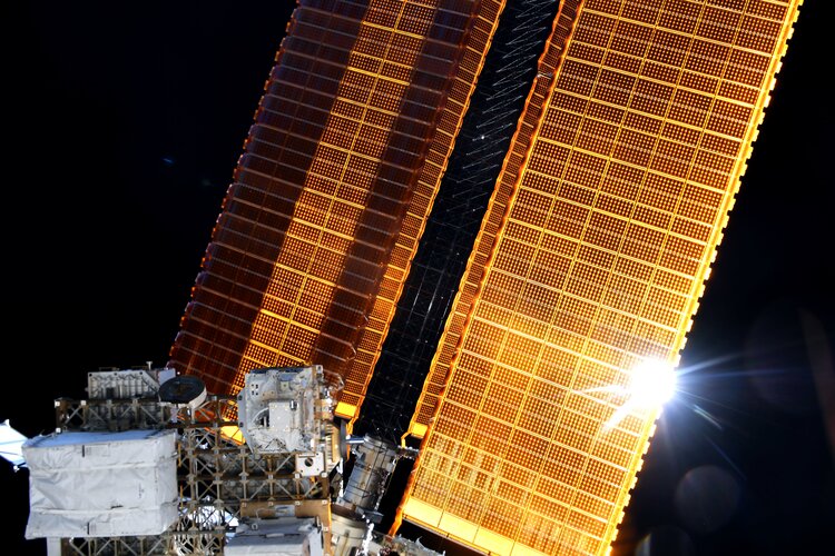 International Space Station solar panels in 2021