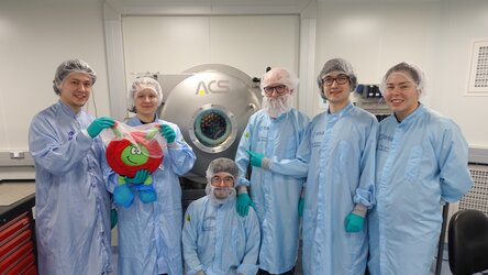 Students and Paxi, FramSat 1.5 baking in the Thermal Vacuum Chamber
