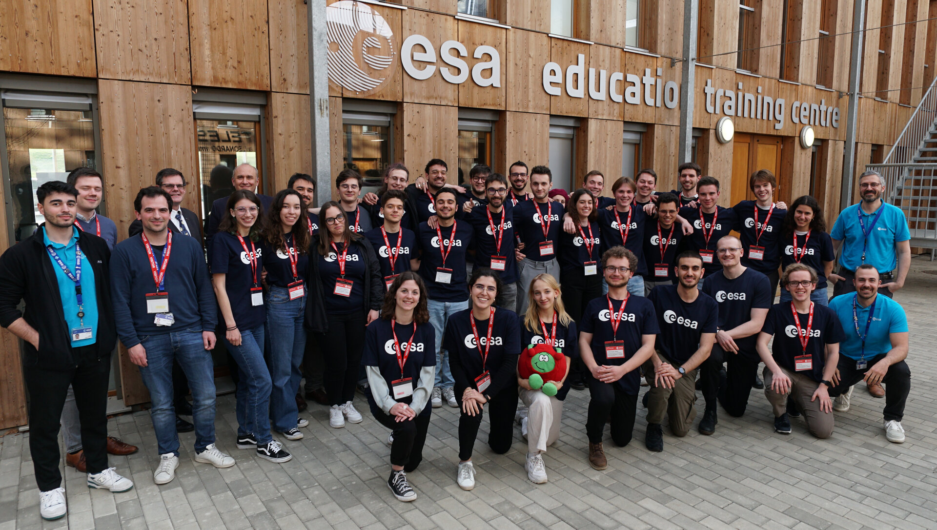 Group picture of university students at ESA Education Training Centre, Belgium