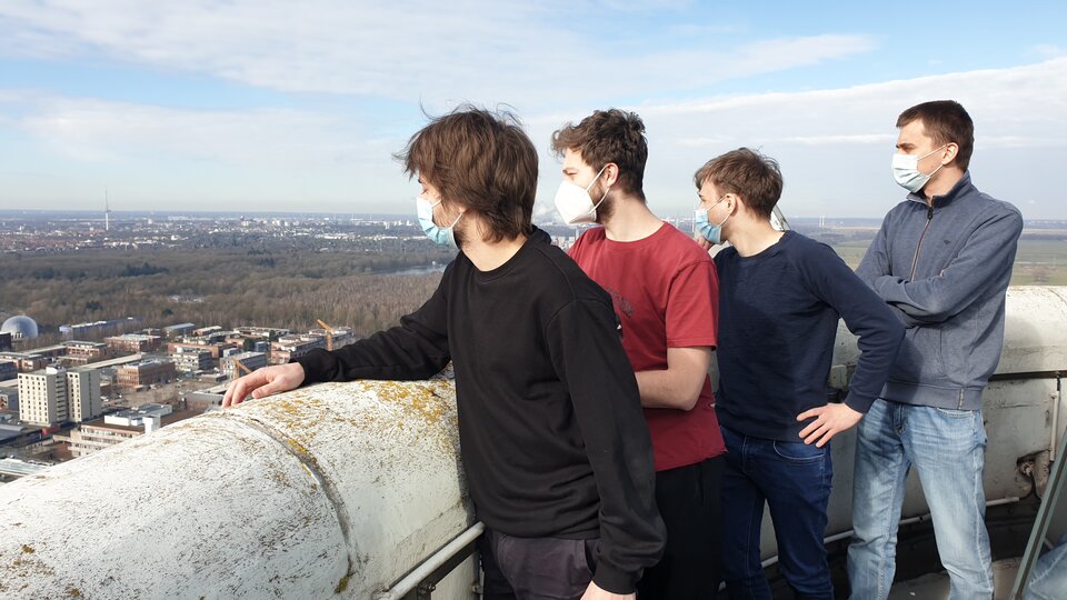 Black Spheres team at the top of the Bremen ZARM Drop Tower