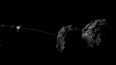 Philae touching down on 67P/Churyumov–Gerasimenko