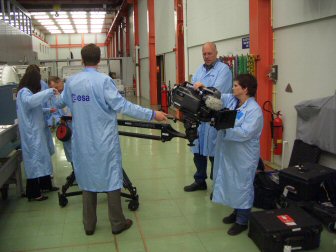 Figure 6.  The team from the broadcast ''Beyond Tomorrow'' with Orson helping on setting up the set.