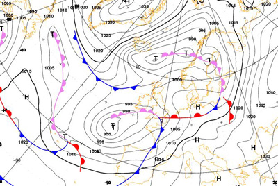 Synoptic weather map