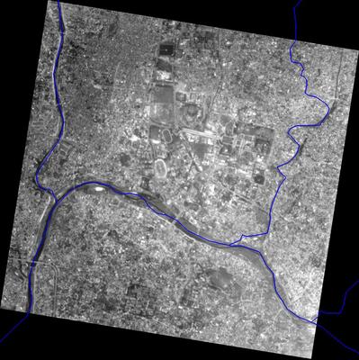 Digitalised river system on PROBA image