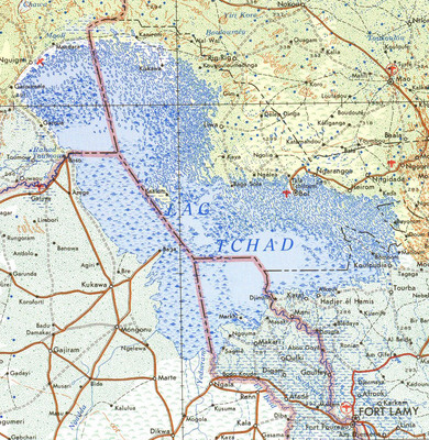 Het Tsjaadmeer 1973  - Public domain US army map