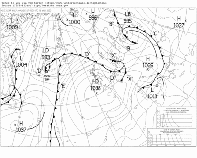 Weather map of 16 March 2000