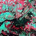 False colour composite image of area in Jutland, Denmark