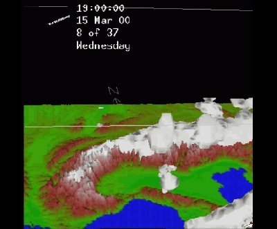 Mathematical simulation of the Foehn situation