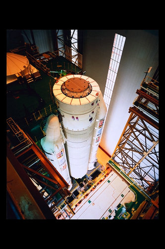 Ariane-501 assembly at Kourou