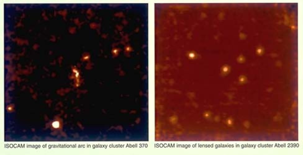 ISO reveals IR-bright gravitational arc