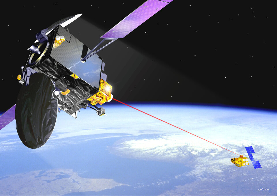 Artemis communicating with SPOT 4 (artist's impression)