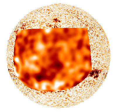 SOHO voit à travers le soleil et au lointain trouve des taches solaires