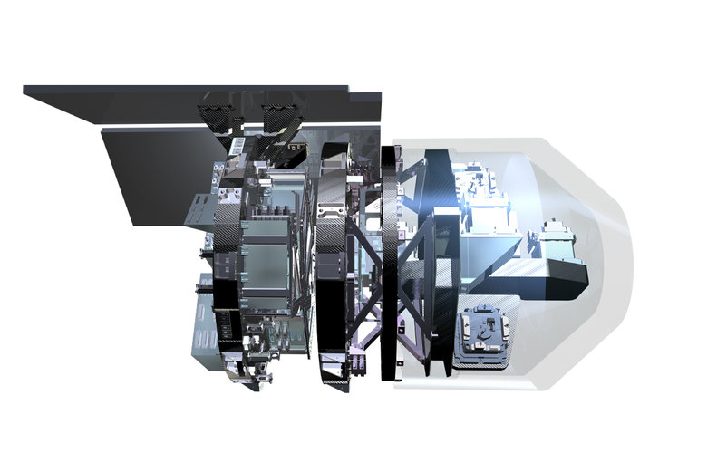 Gradiometer instrument including a radiator for thermal control