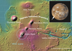 Image result for mars Arsia Mons volcano