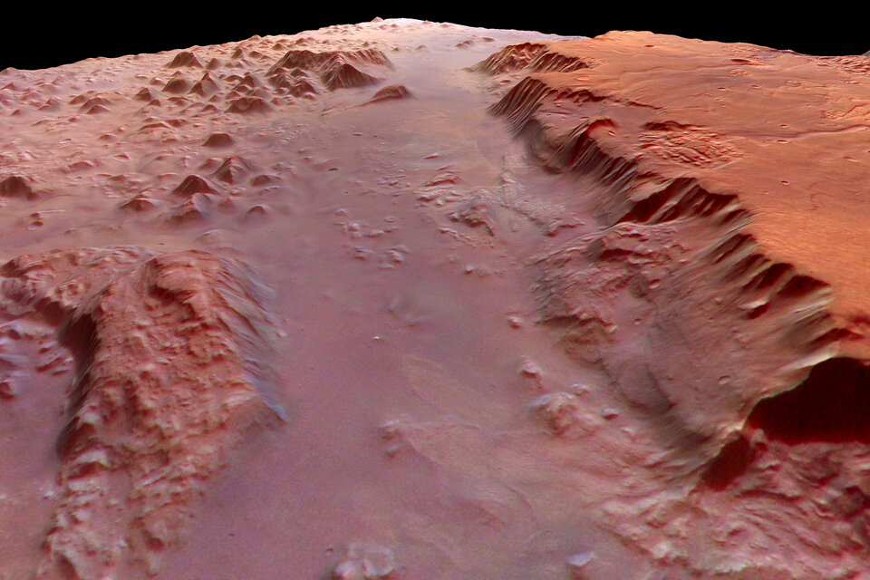 Close-up of the southern part of Valles Marineris