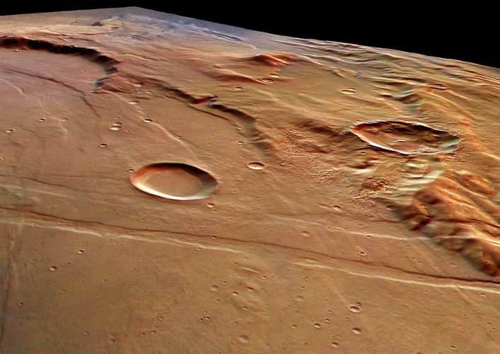 Solis Planum perspective view, looking north-east