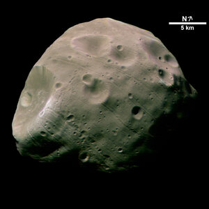 Phobos in colour, close-up