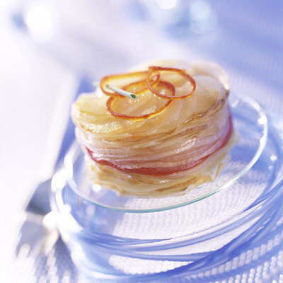 Potato and tomato mille-feuilles