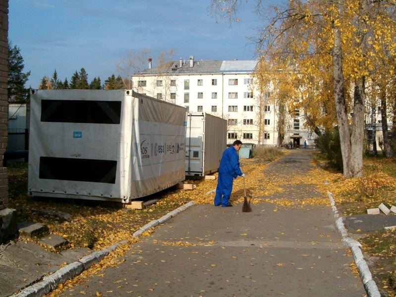 Transport containers await