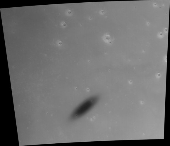 Black and white HRSC view of Phobos's shadow