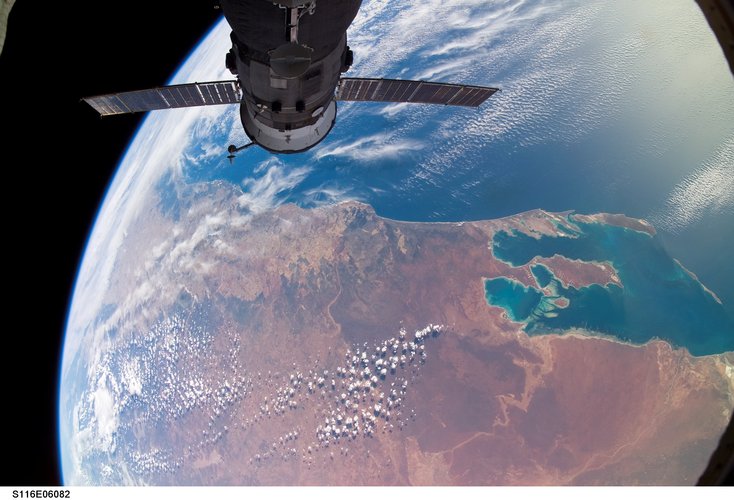 View of the Earth looking down from the International Space Station