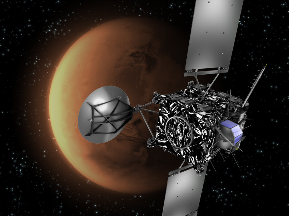 Künstlerische Darstellung der Rosetta-Sonde am Mars