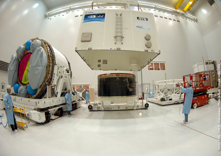 Unpacking ATV at the Spaceport in Kourou