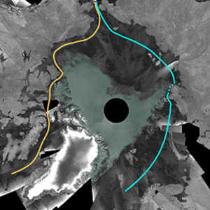 Envisat ASAR mosaic of the Arctic Ocean for early September 2007,