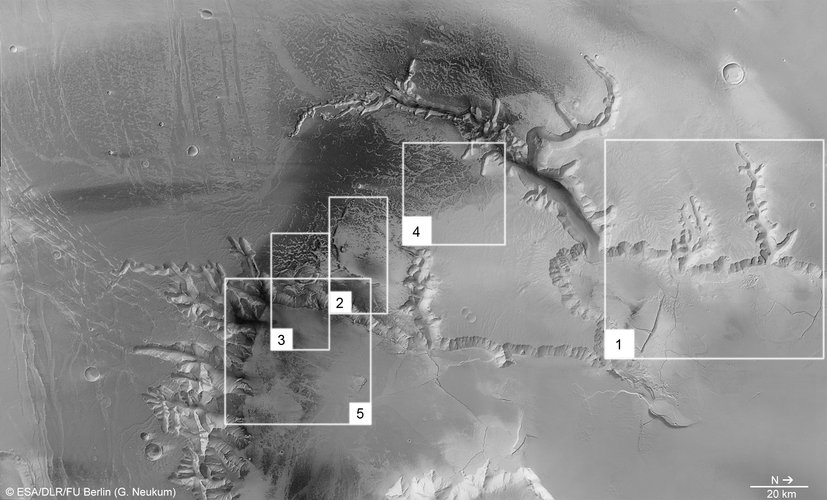 Echus Chasma, annotated nadir view