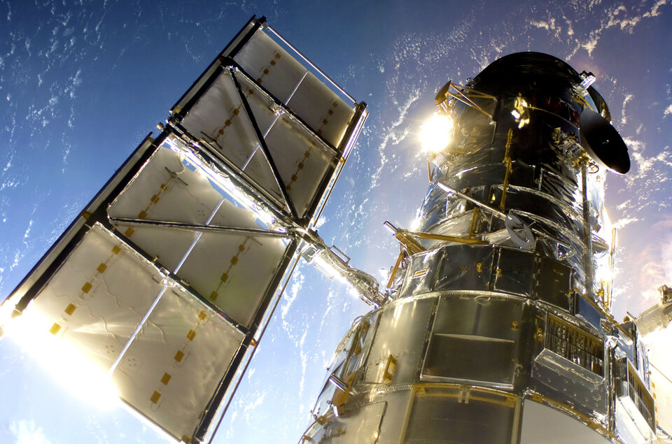 Hubble lors de la dernière mission de maintenance
