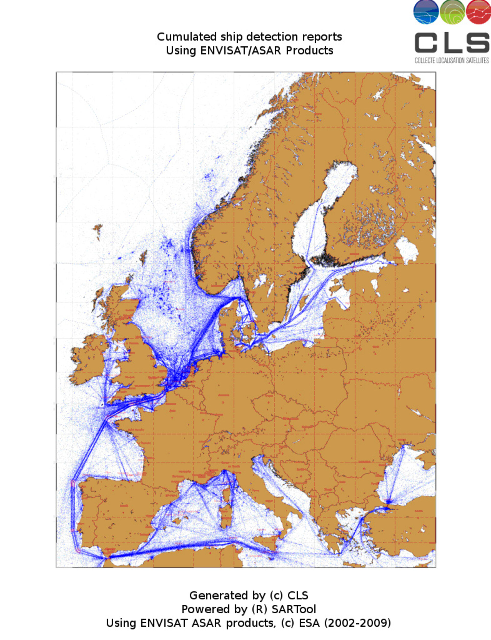 seks Vakantie diep ESA - ESA map reveals European shipping routes like never before