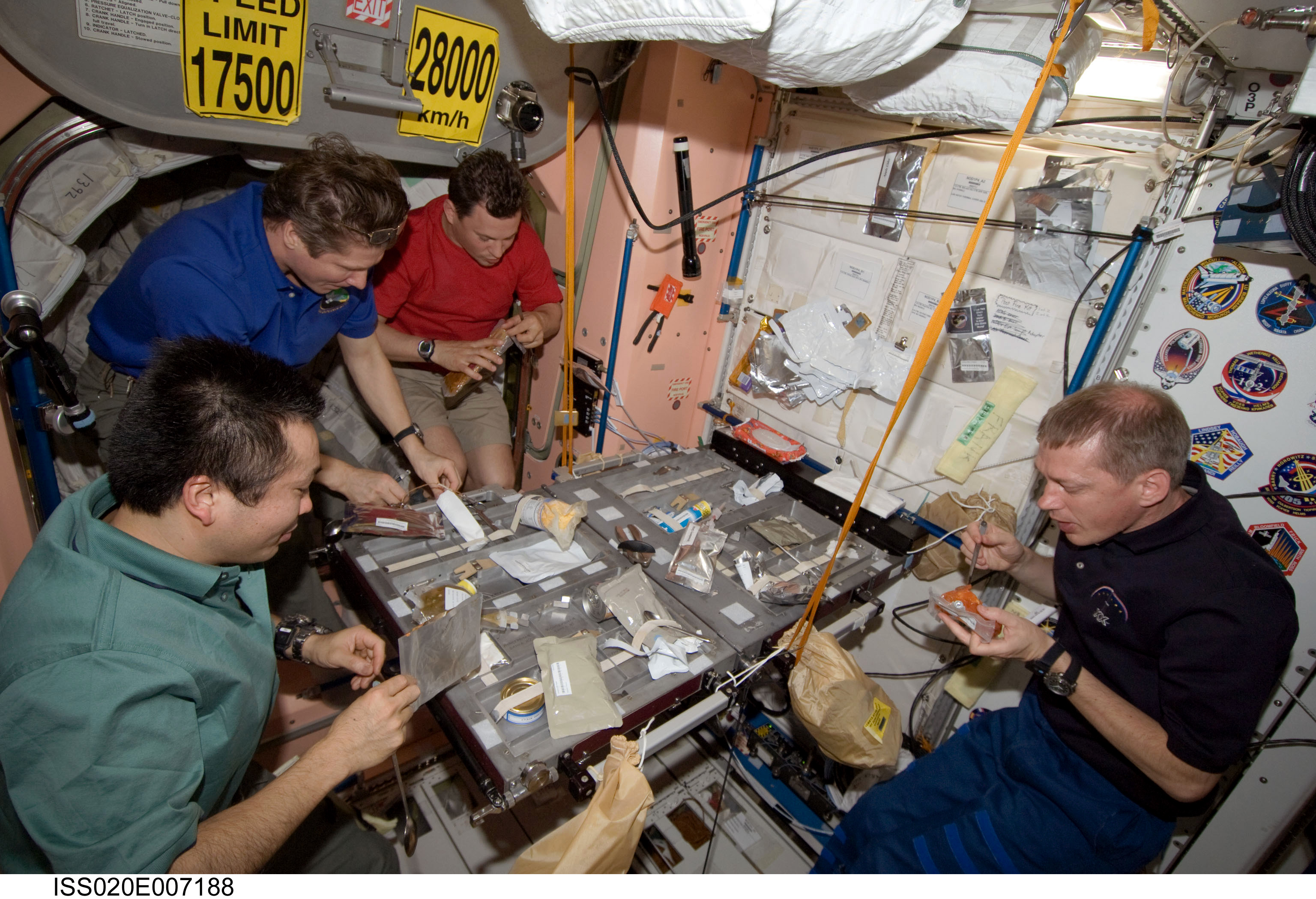 eating inside international space station